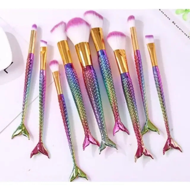 Kit 10 Pincéis Sereia